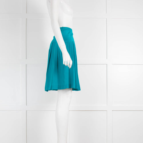 Miu Miu Turquoise  Silk Skirt
