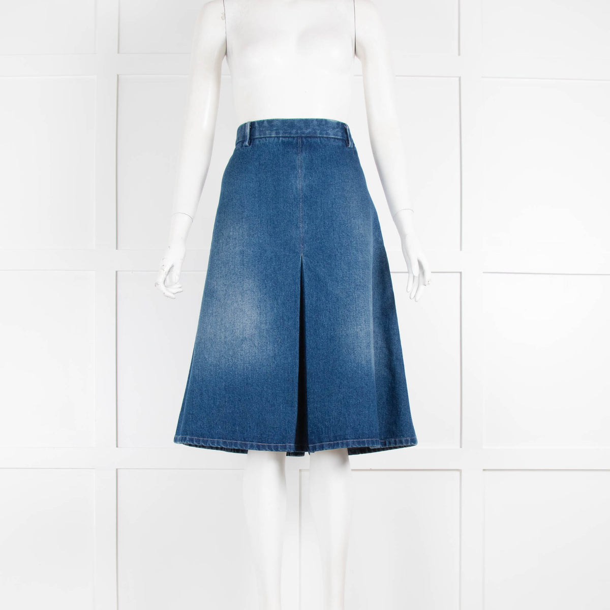 MM6 Blue Denim A Line Skirt