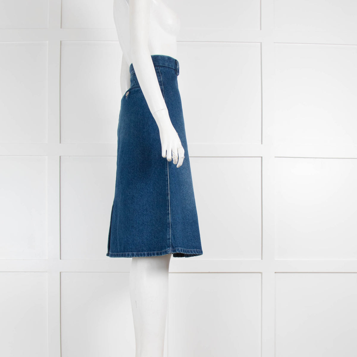 MM6 Blue Denim A Line Skirt
