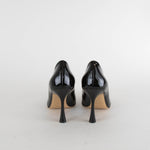 Nokwol Black Patent Pointed Toe Crystal Stilettos