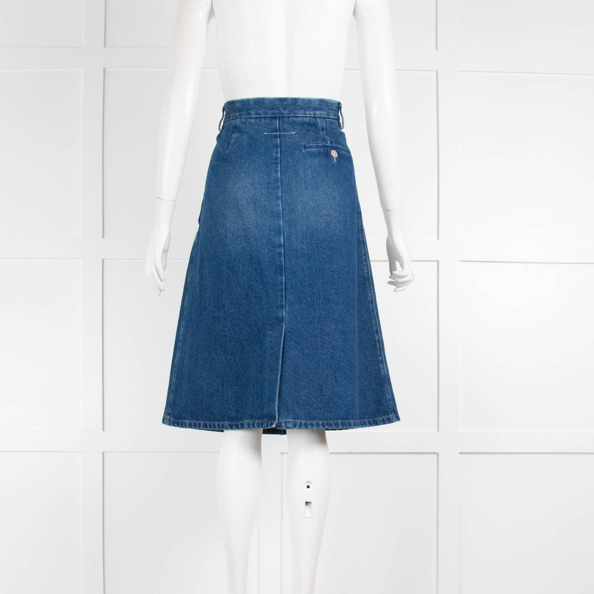 MM6 Blue Denim A Line Skirt