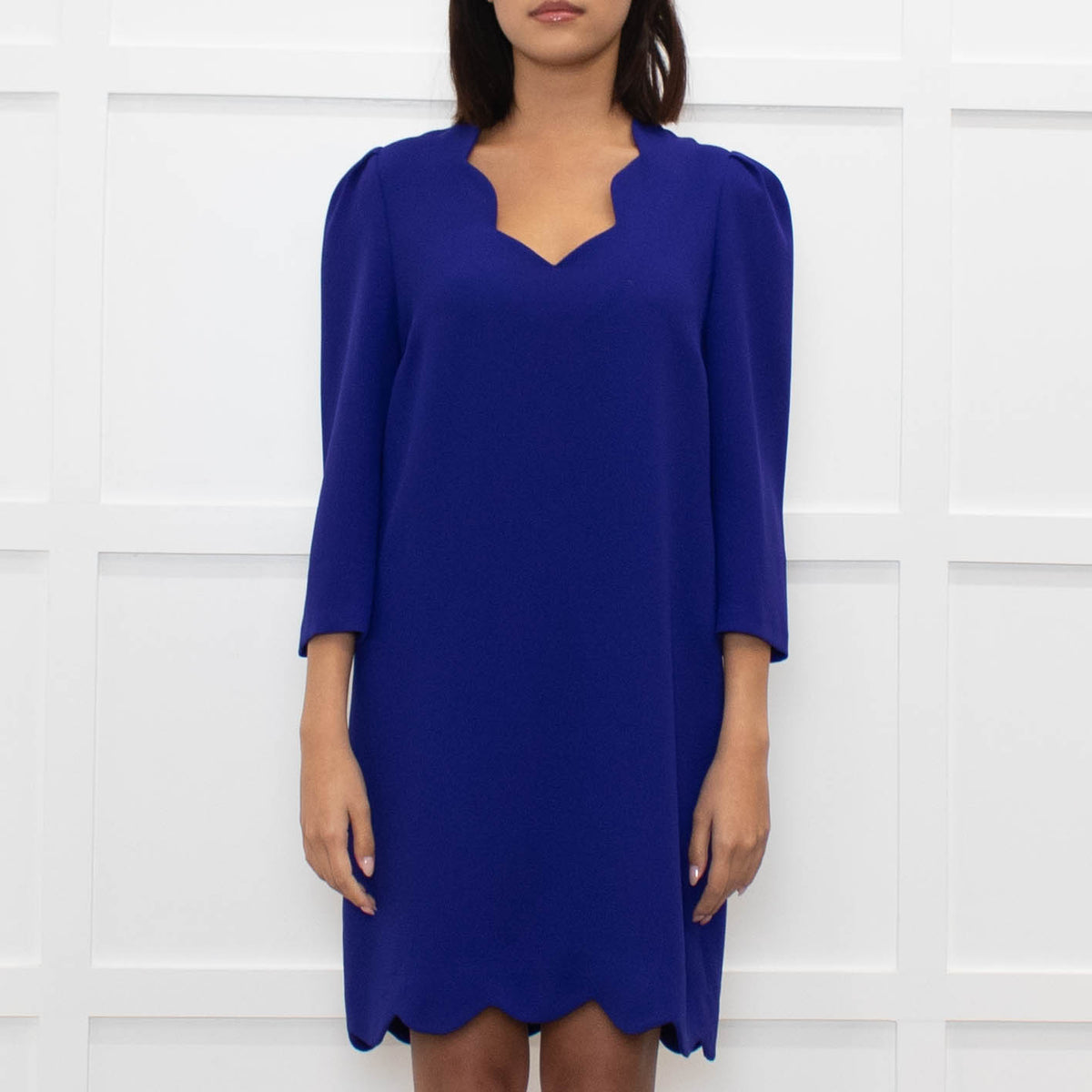 Claudie Pierlot Blue Shift Dress With 3/4 Sleeves