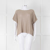 Le Tricot Perugia Beige Sparkle Short Sleeve Jumper