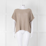 Le Tricot Perugia Beige Sparkle Short Sleeve Jumper