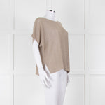 Le Tricot Perugia Beige Sparkle Short Sleeve Jumper
