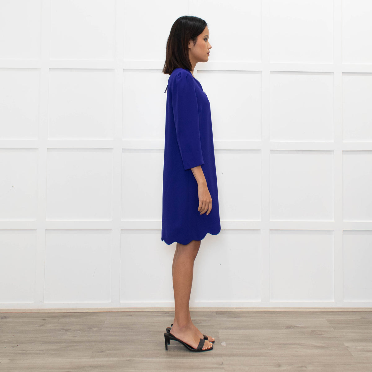 Claudie Pierlot Blue Shift Dress With 3/4 Sleeves