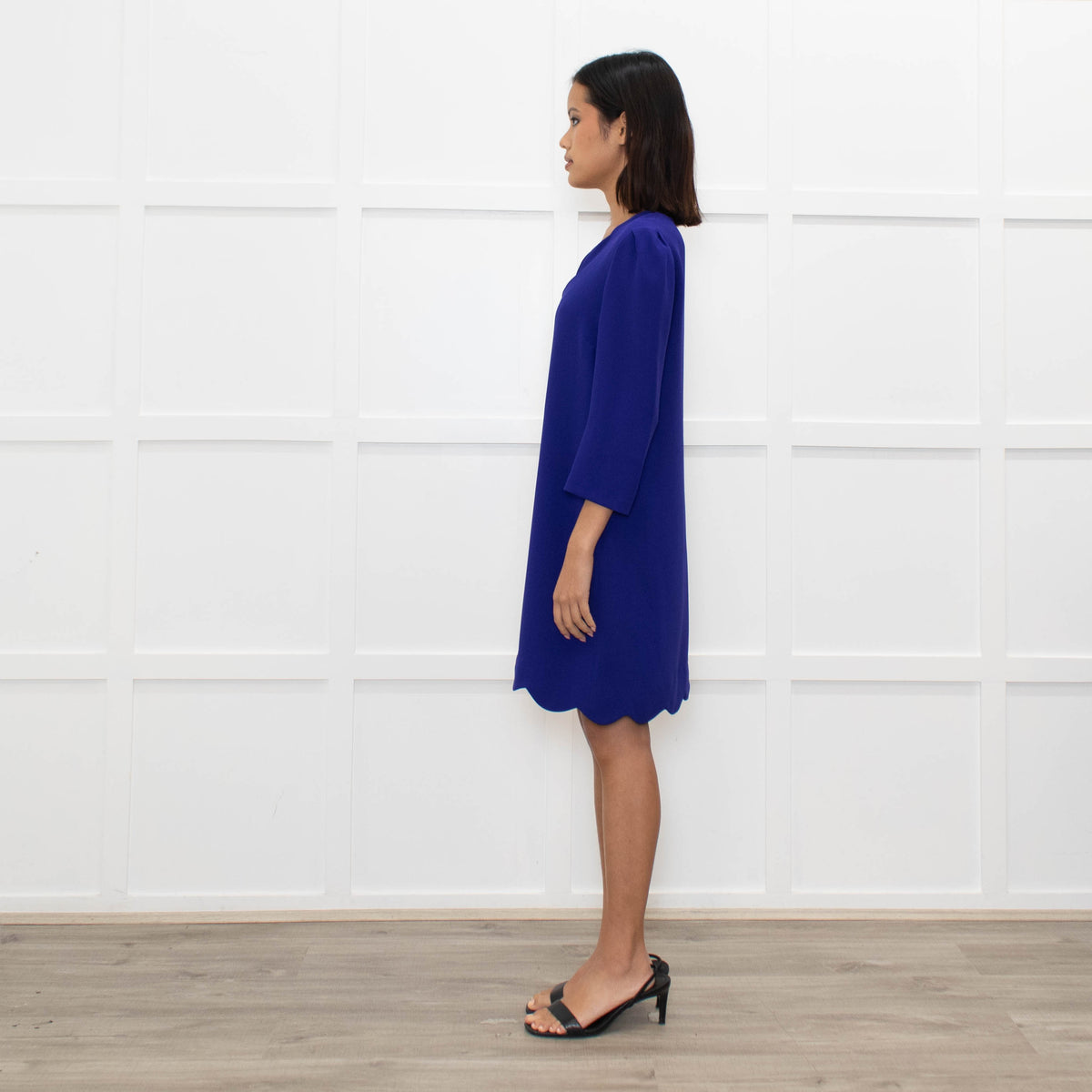 Claudie Pierlot Blue Shift Dress With 3/4 Sleeves