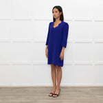 Claudie Pierlot Blue Shift Dress With 3/4 Sleeves