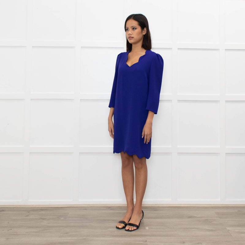 Claudie Pierlot Blue Shift Dress With 3/4 Sleeves