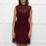 Sandro Burgundy Lace Backless Short Dress