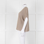 Le Tricot Perugia Beige Sparkle Short Sleeve Jumper