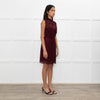 Sandro Burgundy Lace Backless Short Dress