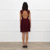 Sandro Burgundy Lace Backless Short Dress
