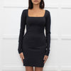Skims Black Long Sleeve Short Dress