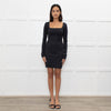 Skims Black Long Sleeve Short Dress