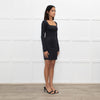 Skims Black Long Sleeve Short Dress