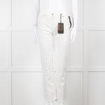 Roberto Cavalli White Cotton Embroidered Jeans