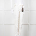 Roberto Cavalli White Cotton Embroidered Jeans
