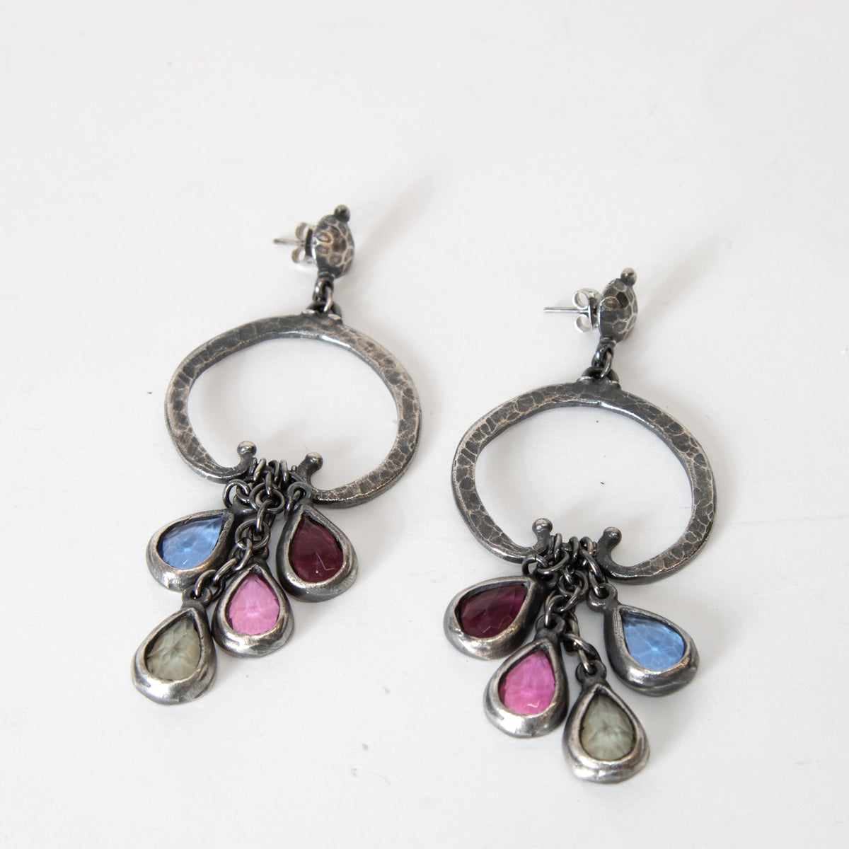 Alberta Ferretti Galvanised Stone Drop Earrings