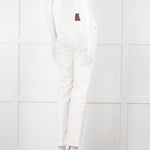 Roberto Cavalli White Cotton Embroidered Jeans