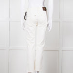 Roberto Cavalli White Cotton Embroidered Jeans