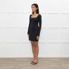 Skims Black Long Sleeve Short Dress