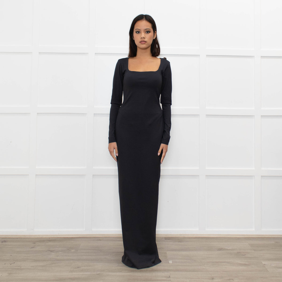 Skims Black Long Sleeve Maxi Dress – Phoenix Style