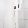 Roberto Cavalli White Cotton Embroidered Jeans