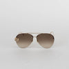 Alexander McQueen Butterfly Jewelled Trim Gold Aviators