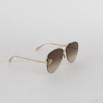 Alexander McQueen Butterfly Jewelled Trim Gold Aviators