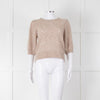 Cefinn Oatmeal Short Sleeve Alpaca Jumper