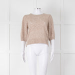 Cefinn Oatmeal Short Sleeve Alpaca Jumper