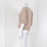 Cefinn Oatmeal Short Sleeve Alpaca Jumper