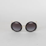 Miu Miu Reveal Glitter Round Sunglasses