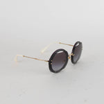 Miu Miu Reveal Glitter Round Sunglasses