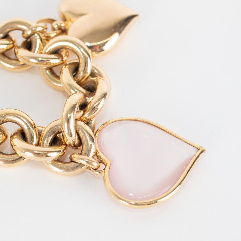 Tilly Sveaas x Laura Fantacci Gold Chunky Charm Bracelet With 3 Heart Charms