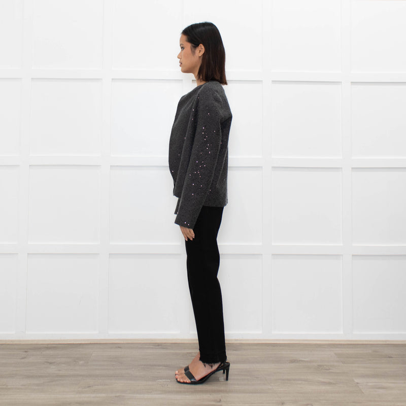 Brunello Cucinelli Grey Sequinned Lined Cardigan