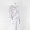 Velvet White Kaftan Top With Black Stripes