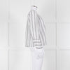 Velvet White Kaftan Top With Black Stripes