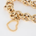 Tilly Sveaas x Laura Fantacci Gold Chunky Charm Bracelet With 3 Heart Charms
