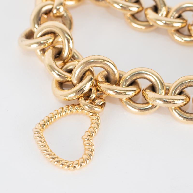 Tilly Sveaas x Laura Fantacci Gold Chunky Charm Bracelet With 3 Heart Charms