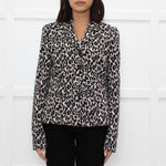 Max Mara Studio Cream Black Animal Print Short Jacket