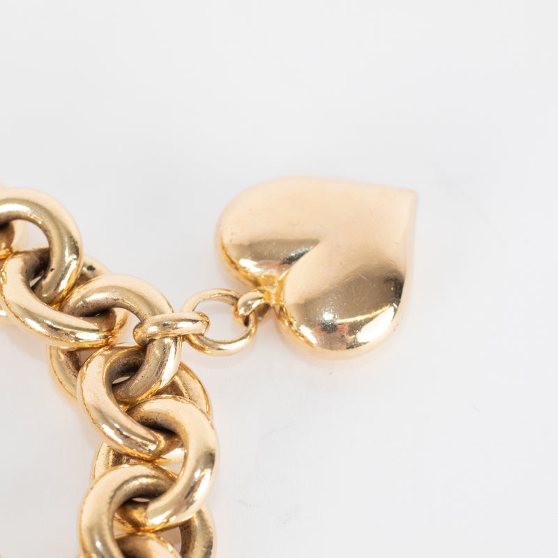 Tilly Sveaas x Laura Fantacci Gold Chunky Charm Bracelet With 3 Heart Charms