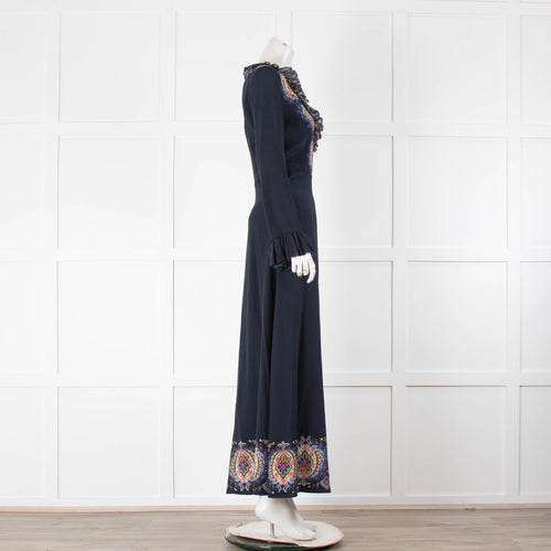 Etro Navy/Paisley Silk Dress