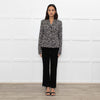 Max Mara Studio Cream Black Animal Print Short Jacket