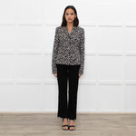 Max Mara Studio Cream Black Animal Print Short Jacket