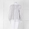 Velvet White Kaftan Top With Black Stripes