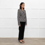 Max Mara Studio Cream Black Animal Print Short Jacket