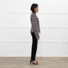 Max Mara Studio Cream Black Animal Print Short Jacket