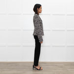 Max Mara Studio Cream Black Animal Print Short Jacket